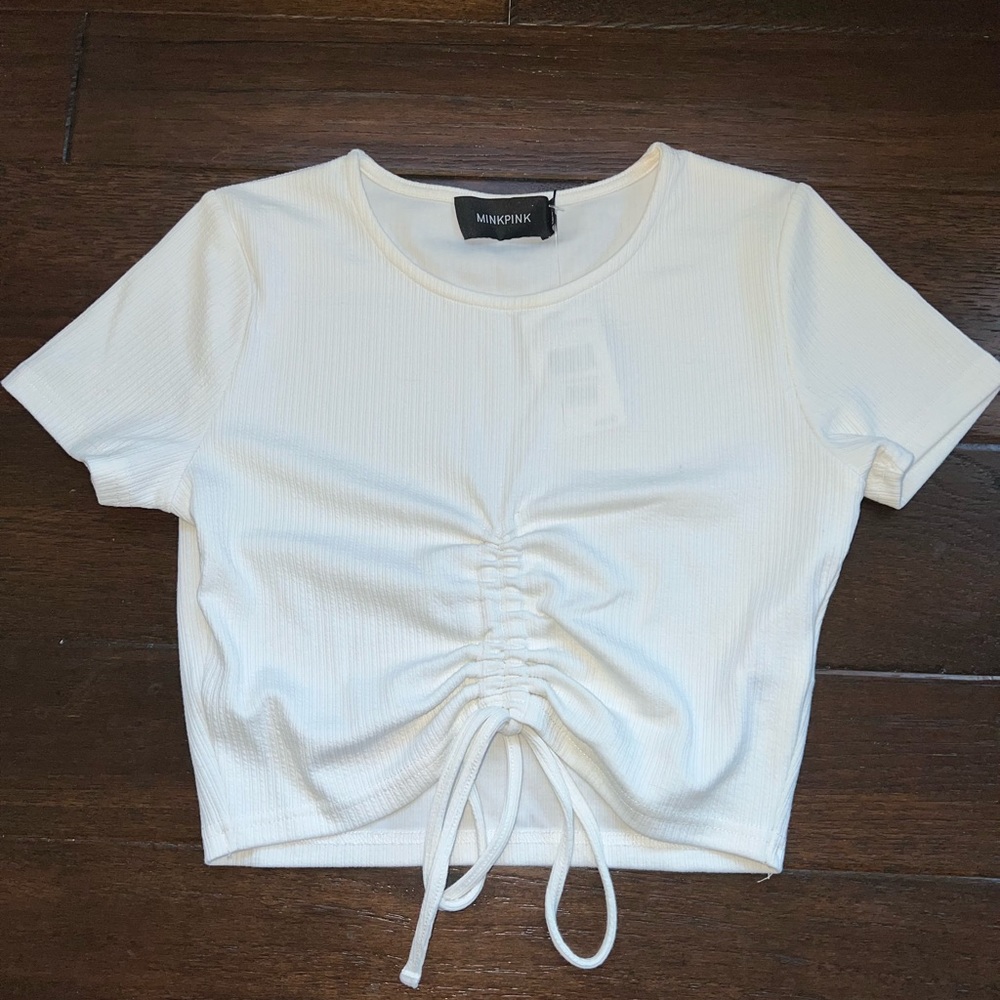 MinkPink - cropped tshirt with tie center